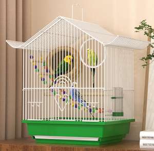 Gabbia per uccelli in metallo di ferro in acciaio inox all'ingrosso con manico per parrocchetti e pappagalli allevamento gabbie per animali domestici - Product Image 2