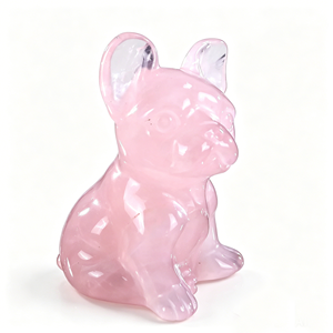 Cristal de Cuarzo Rosa Natural de Alta Calidad, <span class=keywords><strong>Bulldog</strong></span> <span class=keywords><strong>Francés</strong></span> Tallado a Mano, Piedras Preciosas Personalizables y Venta al Por Mayor Directa de Fábrica - Product Image 6