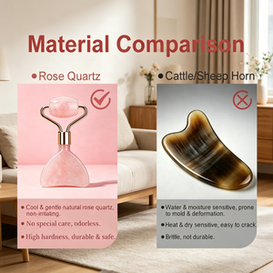 Masajeador Facial Pakcare Design con Logotipo Personalizado, Rodillo Gua Sha de Cuarzo Rosa, <span class=keywords><strong>Beneficios</strong></span> Antienvejecimiento y Adelgazantes para Uso Comercial y Doméstico - Product Image 2