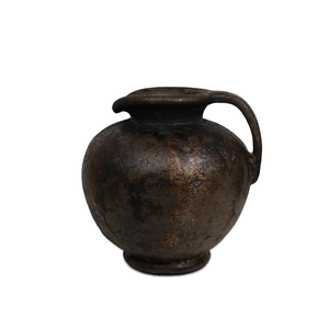 Pot d'artisanat traditionnel en argile naturelle de couleur naturelle 100% fait à la main, ovale, décoration intérieure - Product Image 1