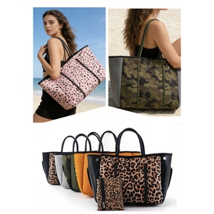 Borsa da Spiaggia Donna Grande Capacità in Neoprene Traforato, Borsa a Mano Casual Estiva per <span class=keywords><strong>Mare</strong></span>, Borsa Tote da Spiaggia in Neoprene di Tendenza - Product Image 1