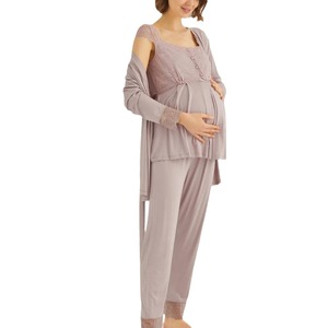 Pijamas de Maternidad al por Mayor de Fábrica/OEM, Pijamas de Primavera y Verano, Camisola, Conjunto de Tres Piezas, Ropa de Dormir, Pijamas de <span class=keywords><strong>Lactancia</strong></span> - Product Image 6