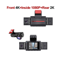 Caméra embarquée automobile HD vision nocturne 4K, enregistrement en boucle, détection de mouvement G-Motion, mode stationnement, carte Micro SD 512 Go, GPS