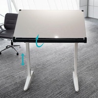 Bureau debout mobile réglable, ressort à gaz pneumatique, table de dessin pliante en fer moderne, dessus 750-1170mm, 8-12kg