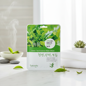 Mascarilla Facial de Té Verde NATUREBY 23g, Producto Hidratante para el Cuidado Facial y del Cuello, Fabricado en Corea, CEJ BEAUTY - Product Image 3