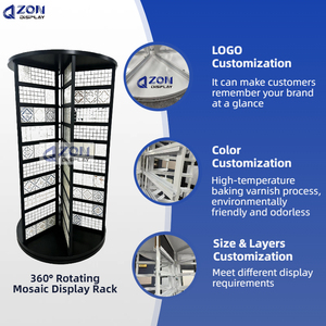 Expositor de Mosaico Moderno, Giratorio 360°, Metálico, para Muestras de Azulejos, Ahorra Espacio, Independiente, Ecológico, Estantería para Comercio Minorista - Product Image 3