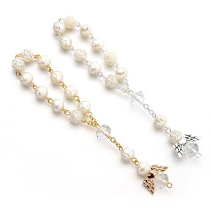 Acrilico Braccialetto Rosa Braccialetto di Perline Rosarios Catolicos Braccialetto <span class=keywords><strong>con</strong></span> Le Ali di <span class=keywords><strong>Angelo</strong></span> - Product Image 1