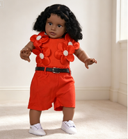 Poupée Reborn noire réaliste de 26 pouces, poupée bébé en silicone, peau foncée, Afro-américaine, poupées nouveau-nées réalistes pour filles, cadeau