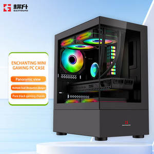 GAINWARD Enchanting MINI No Pillars Chasis Lado de vidrio templado Transparente 4 ranuras para tarjetas PCIE Mid-Tower Case Computer Case - Product Image 2