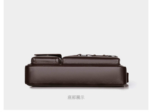 Sac à main pour homme MELI de style rétro en cuir PU imperméable, sac messager, sac de voyage d'affaires tendance, fermeture éclair, doublure en polyester - Product Image 6