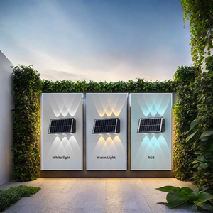 Lampes solaires RVB Lampes murales d'extérieur de couleur haut et bas Lampes d'extérieur étanches Ip65 pour décorations de porche de <span class=keywords><strong>garage</strong></span> de cour - Product Image 6