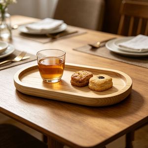 <b>Pine</b> Wood Serving Tray Rectangular Solid Wood Heat Resistant For Hotel <b>Coffee</b> Tea - Product Image 1
