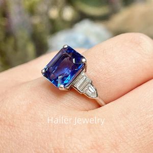 خواتم خطوبة كبيرة من الحجر 22 قيراط مجوهرات فضة وعد بالمجوهرات للنساء - Product Image 4