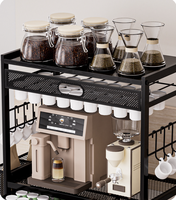 Oniya, support de rangement coulissant à 4 niveaux pour accessoires de café, pour 63 capsules grandes ou 80 capsules petites, compatible avec les dosettes K-Cup