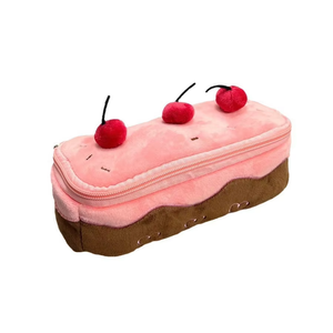 1 grazioso <span class=keywords><strong>astuccio</strong></span> a forma di torta alle ciliegie, borsa per il trucco in peluche di alta qualità per ragazze, borsa per cancelleria per studenti - Product Image 5