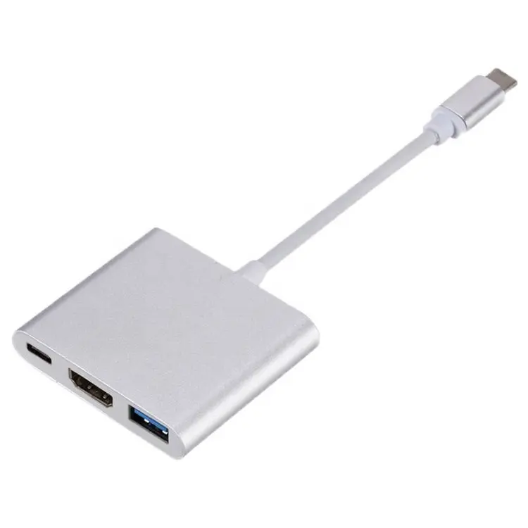 3-in-1 HD-MI USBC dijital AV çoklu bağlantı adaptörü USB tip C dönüştürücü C Port ile 4K USB 3.0 PD 100W cihaz