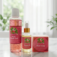 Ensemble de Savon Yoni, Huile Yoni et Gel Lavant Yoni de Haute Qualité à Marque Privée – Kit de Savon Solide à l'Huile Essentielle Équilibrant le pH Vaginal