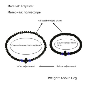 Nga Tây Châu Á chính thống có thể điều chỉnh 61 Knot tay dệt chéo cầu nguyện Vòng đeo tay thời trang chính thống sáp dây Bangle - Product Image 2
