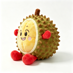 Peluche de durian personalizado y adorable, peluche de durian relleno, peluche de durian redondo, juguete de peluche de durian, peluche de fruta tropical - Product Image 1