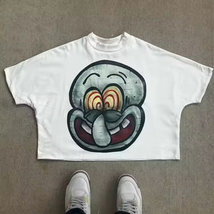 Verano Y2K impreso gráfico camisetas Boxy recortadas camisetas 100% algodón Streetwear alta calidad lujo hombres camisetas - Product Image 2