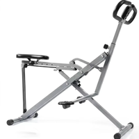 Appareil de fitness à domicile Row-N-Ride pour les fessiers et les jambes, pliable, en acier allié, avec assistance pour les squats, capacité maximale de 220 livres