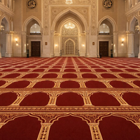 Tapis de prière musulman de luxe mural en rouleau, lavable, en nylon jacquard, tapis de mosquée personnalisé et rembourré