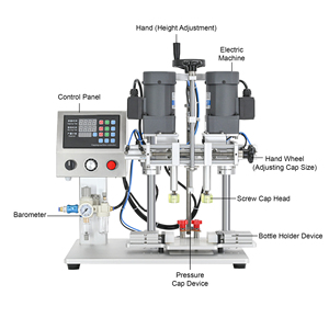 Máquina Tapadora Eléctrica de Escritorio de 4 Ruedas para Botellas de Plástico y Vidrio, Agua, Aceite, Jugo, Cosméticos, Champú, Bebidas, Semiautomática - Product Image 5