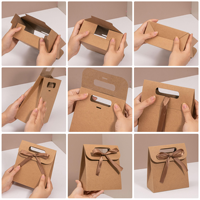Sac en papier pour bouquet personnalisé avec logo, écologique, durable, avec nœuds pour emballage cadeau