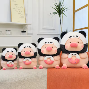 En gros, Peluche Panda <span class=keywords><strong>Cochon</strong></span> Costume, Douce et Réconfortante, avec Coussin Donut, Cadeau Mignon pour Enfants, Coton PP - Product Image 4