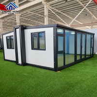 Maison conteneur extensible de luxe ZHONG HENG Double Wing 20ft 40ft, 2-5 chambres, cuisine, salle de bain, design moderne, atelier, entrepôt