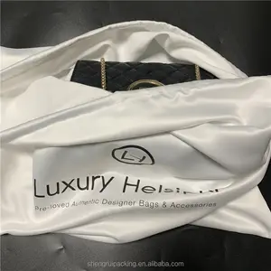 Custom Size Thicken Matte Satin Dust Bags for Brand Handbags Luxury Silk Satin Purse Drawstring Bag With Logo