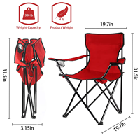 Chaise de camping pliable portable à prix de gros avec porte-gobelet en maille et accoudoirs