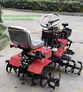 Großhandel 15 PS 12 PS 10 PS Mini-Traktor 4WD Gartenfräse Dieselmotor Elektrostart Bodenfräse Vollgummireifen Kreiselpflug - Product Image 6