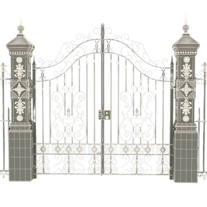 Porte de jardin extérieure en acier de luxe conçoit des modèles forgés en fer forgé pour clôtures de ferme - Product Image 1