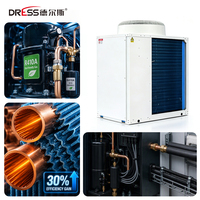 Unité de réfrigération à inverter pour chambre froide commerciale avec groupe de condensation refroidi par air de 15 CV, chambre froide et congélateur combinés, décharge par le haut