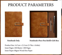 Carnets et agendas A5 en cuir personnalisables avec logo, rechargeables, avec stylo, coffret cadeau, impression sérigraphiée, style décontracté