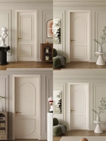 Porte intérieure moderne en MDF peinte en blanc, insonorisée, avec panneau encastré en arche, vente en gros d'usine pour hôtel, chambre et appartement