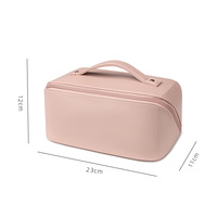 Trousse de Maquillage Portable Grande Capacité en Cuir PU, Imperméable, avec Fermeture Éclair, pour Voyage – Meilleure Vente