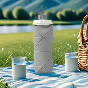 Bouteilles d'eau pliables en silicone OEM/ODM pour festivals, activités de plein air, enfants, sans BPA - Product Image 3