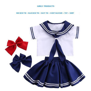 Nouvelle école bébé fille primaire école japonaise basique fermeture éclair <span class=keywords><strong>marin</strong></span> JK uniforme porter Costume chemises école fille jupe courte - Product Image 6
