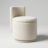 Fauteuil pivotant en fausse fourrure blanc crème