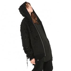 RUYI Custom Winter Plain Hoodies Unisex Sweater Heavyweight <b>Black</b> <b>Zipper</b> <b>Hoodie</b> Sweater - Product Image 3