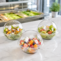 Boîte transparente en PET recyclable pour mousse, emballage ovale transparent en gros pour pâtisserie, tiramisu, dessert, gâteau, salade à emporter avec poignée