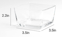 Plateau de service transparent carré en verre avec plateau en bambou pour apéritifs, sucreries, fruits, desserts et collations