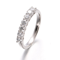 Bague de fiançailles à sept pierres en or blanc 14 carats et or rose 18 carats certifiée IGI avec diamant de laboratoire, design tendance pour mariage