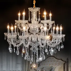 Lámpara colgante de cristal de lujo para sala de estar, lámparas de techo de tubo de cristal k9, moderna, nueva
