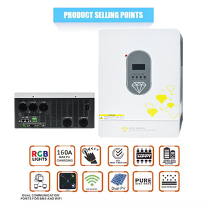 Système solaire hybride connecté au réseau 3KW 5KW 6KW 8KW 10KW Monophasé/Triphasé, intelligent, double sortie, IP67 - Product Image 4