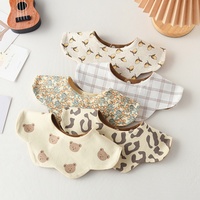 Bavoir en coton style Ky pour bébé, double face, adapté aux nourrissons et aux tout-petits (1-3 ans), bavoir d'alimentation absorbant la bave