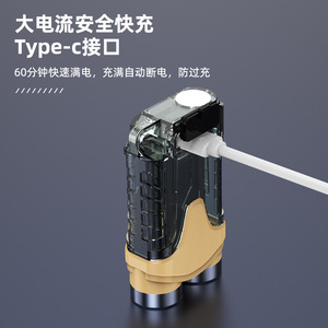 ไฟฉาย LED แบบสองหัว ชาร์จไฟได้ ใช้แบตเตอรี่แบบ Type C สำหรับใช้งานกลางแจ้ง พร้อมแม่เหล็กและพวงกุญแจ - Product Image 3