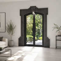 Porte d'entrée extérieure en acier moderne et simple, porte extérieure en acier résistante aux chocs avec finition personnalisée
